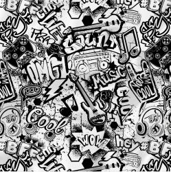 Černo-bílá music desén +street - materiálové varianty | Bela- polyesterový úplet, Torino -úplet funkční, MILKY -úplet funkční, FERRA -úplet, Lycra, PUSH UP LYCRA/ plavkovina, Garzato- počesaný funkční úplet, Termo lycra počesaná, DOLOMITY -počesaný 250 gsm, Softshell zimní 320 gsm, Softshell LETNÍ NEPRUŽNÝ, Softshell ZIMNÍ PRUŽNÝ 220 gsm, Softshell letní pružný 220gsm, Softshell jarní 285 gsm, Softshell BERÁNEK, Kočárkovina, Micropeach -tkanina 100 % pes, Silver pružné plátno, X-BAVLNĚNÝ SATÉN, BAVLNĚNÝ úplet LORA 180, Bavlněná teplákovina LORA 250 gsm, BAVLNĚNÝ úplet MIRA 230, Microplyš pružný