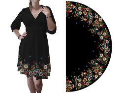Panel na půlkolovku- folklorová výšivka na tmavé mavaga design Panel na půlkolovku- folklorová výšivka na tmavé mavaga design