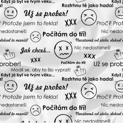 RODIČOVSKÉ HLÁŠKY na bílé -materiálové varianty | Bela- polyesterový úplet, Torino -úplet funkční, MILKY -úplet funkční, FERRA -úplet, Lycra, PUSH UP LYCRA/ plavkovina, Garzato- počesaný funkční úplet, Termo lycra počesaná, DOLOMITY -počesaný 250 gsm, Softshell zimní 320 gsm, Softshell LETNÍ NEPRUŽNÝ, Softshell ZIMNÍ PRUŽNÝ 220 gsm, Softshell letní pružný 220gsm, Softshell jarní 285 gsm, Softshell BERÁNEK, Kočárkovina, Micropeach -tkanina 100 % pes, Silver pružné plátno, X-BAVLNĚNÝ SATÉN, BAVLNĚNÝ úplet LORA 180, Bavlněná teplákovina LORA 250 gsm, BAVLNĚNÝ úplet MIRA 230, Mušelín, SILKY, Venezie úplet, Satén úpletový Valentino  PES+el., Microplyš pružný
