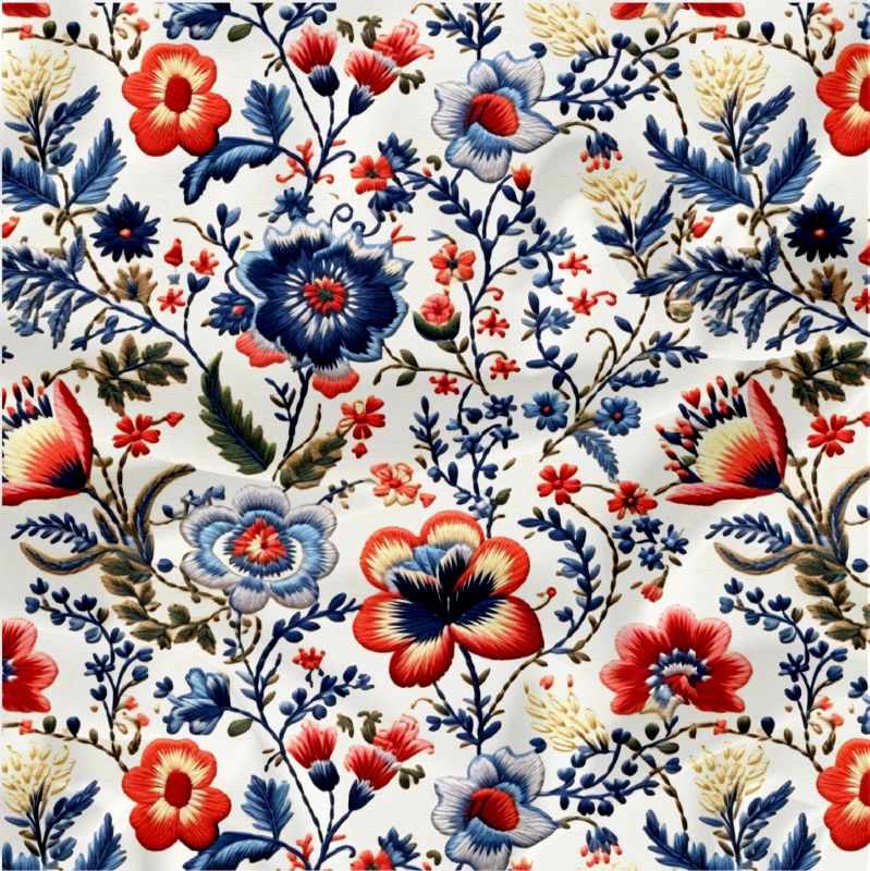 Folklor barevný vyšívaný světlý II. -materiálové varianty mavaga design
