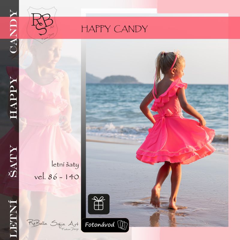 Papírový střih střih -DĚTSKÉ šaty Happy Candy Mavatex