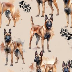 SAM1149B (Belgický ovčák malinois na béžové -materiálové varianty)