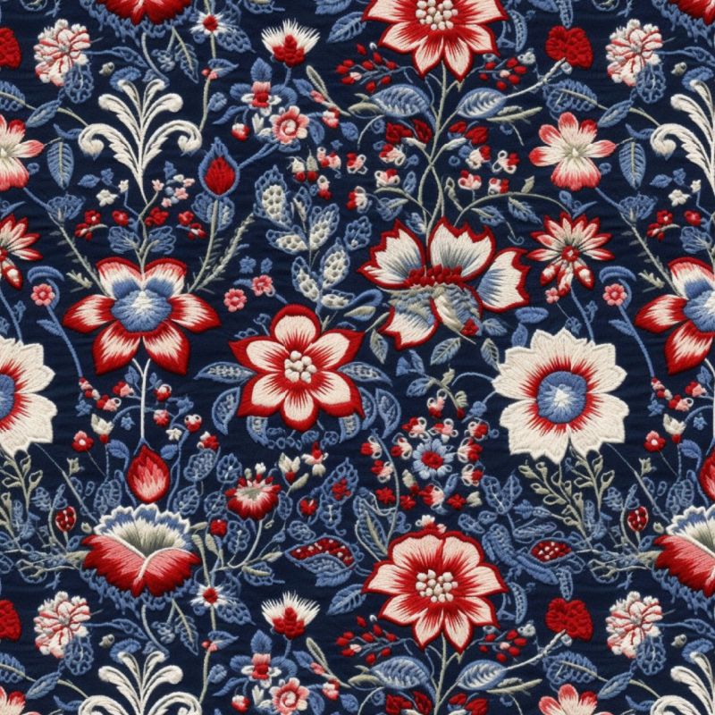 Folklor barevný vyšívaný tmavý -materiálové varianty mavaga design