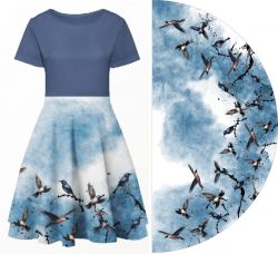 Panel na půlkolovku- AKVAREL PTÁČKOVÉ materiálové varianty mavaga design