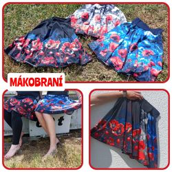 PANEL na šaty / triko/leginy -MÁKY probarvené- materiálové varianty mavaga design