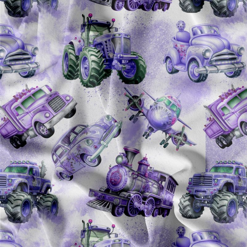 Dopravní prostředky růžová- materiálové varianty -materiálové varianty mavaga design