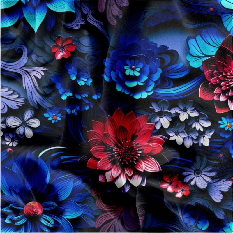 Červeno- royal 3Dkytky-materiálové varianty mavaga design