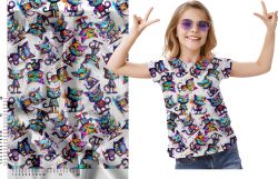 Bláznivé kočky na bílé- materiálové varianty -materiálové varianty mavaga design