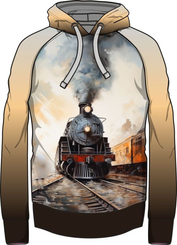 Panel na mikinu (tisk do střihu ) VLAK -varianty !!! mavaga design