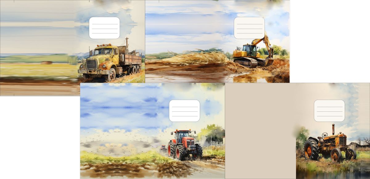 Panel obal na malý sešit- SET 4ks - desén 12 vyrobeno v EU- atest pro děti bavlna