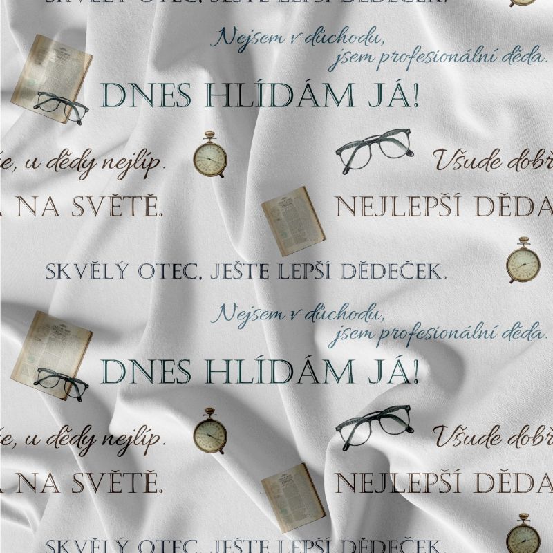 Děda na bílé-materiálové varianty mavaga design