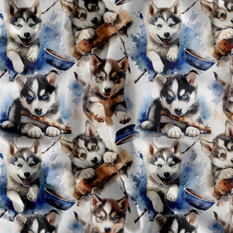 Husky štěně na bílé-materiálové varianty mavaga design