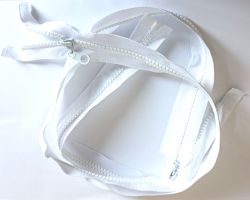 KOSTĚNÝ ZIP   dělitelný BÍLÝ - VARIANTY délky | 40 cm, 50 cm, 55 cm, 60 cm, 65 cm, 70 cm