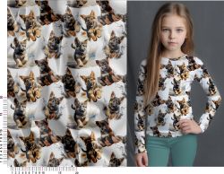 Německý ovčák štěně na bílé-materiálové varianty mavaga design