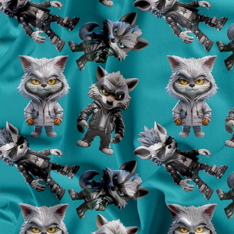 V rytumu PUNK zvířátek tyrkys- materiálové varianty mavaga design