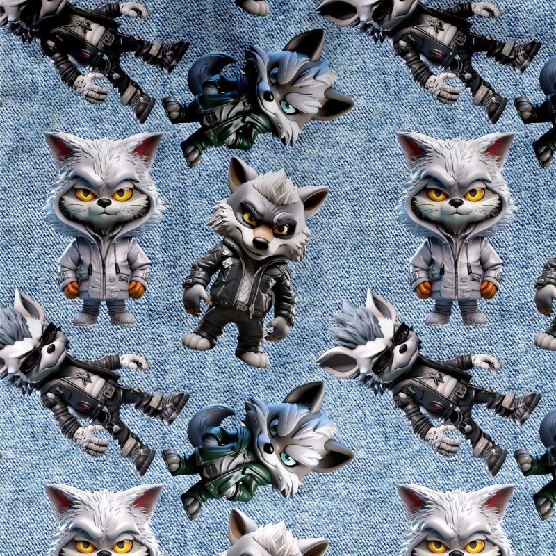 V rytumu PUNK zvířátek jeans- materiálové varianty mavaga design
