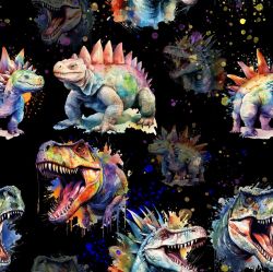 SAM1378B (DINOSAURUS AKVAREL na černé- materiálové varianty)
