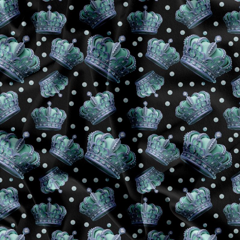 Modré korunky na černé -materiálové varianty mavaga design