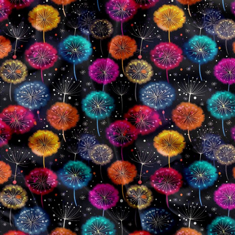 Duhové pampelišky- materiálové varianty mavaga design