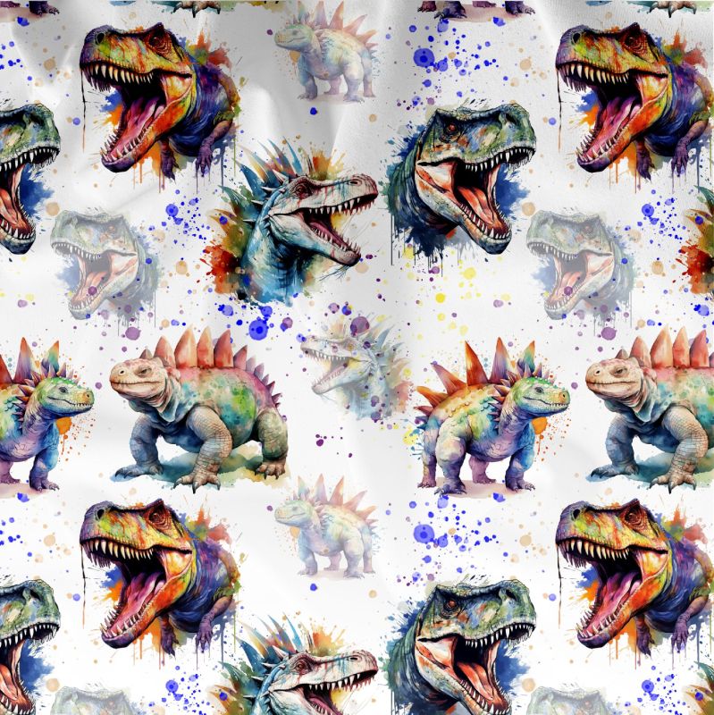DINOSAURUS AKVAREL na bílé- materiálové varianty mavaga design
