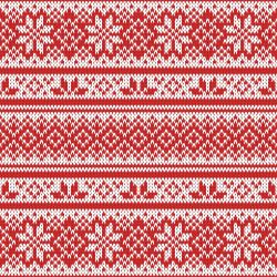 SAM1415A (Pletený norský vzor - červená - materiálové varianty)