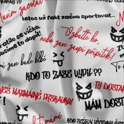 Silvestrovské hlášky pro velký kluky - bílá - materiálové varianty mavaga design silvestrovský vzor pro puberťáky