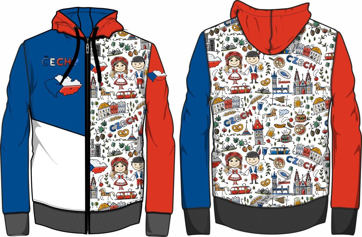 Panel na mikinu/bundu -DESEN 6 - čechy -varianty !!! mavaga design