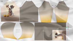 Panel na mikinu (tisk do střihu ) PEJSEK - varianty | 104 dolomity, 110 dolomity, 116 dolomity, 122 dolomity, 128 dolomity, 134 dolomity, 140 dolomity, 146 dolomity