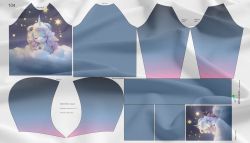 Panel na mikinu (tisk do střihu ) JEDNOROŽEC - varianty | 104 dolomity, 110 dolomity, 116 dolomity, 122 dolomity, 128 dolomity, 134 dolomity, 140 dolomity, 146 dolomity