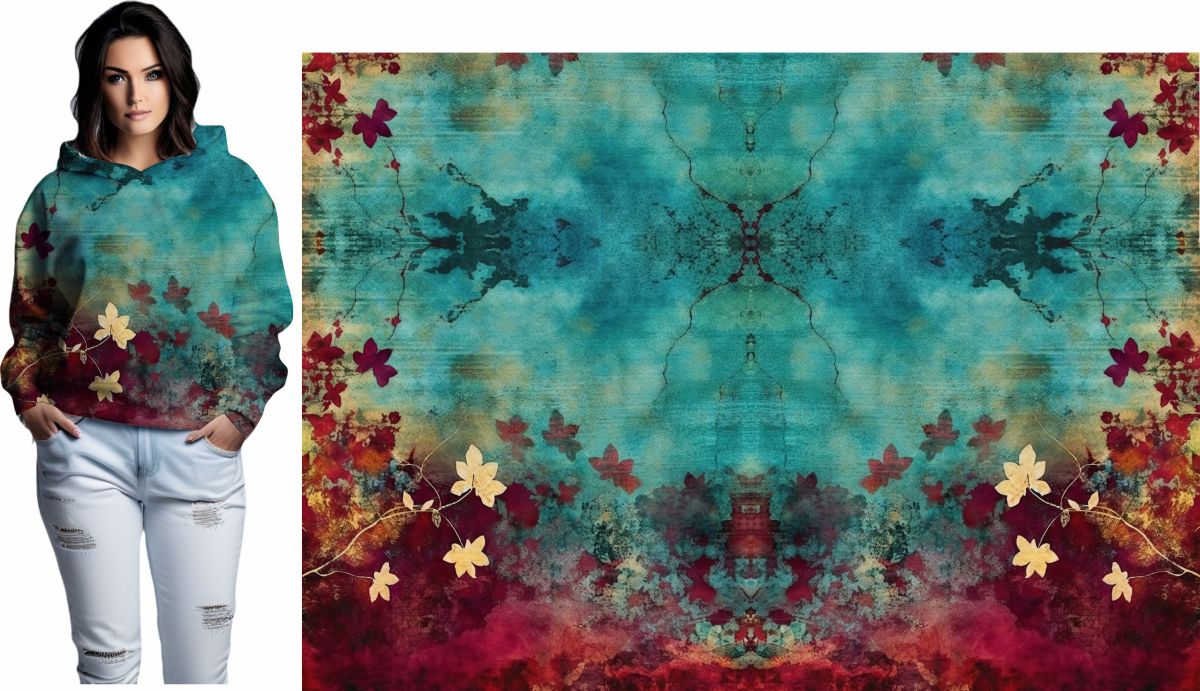 PANEL na šaty / triko/leginy -listy- materiálové varianty mavaga design