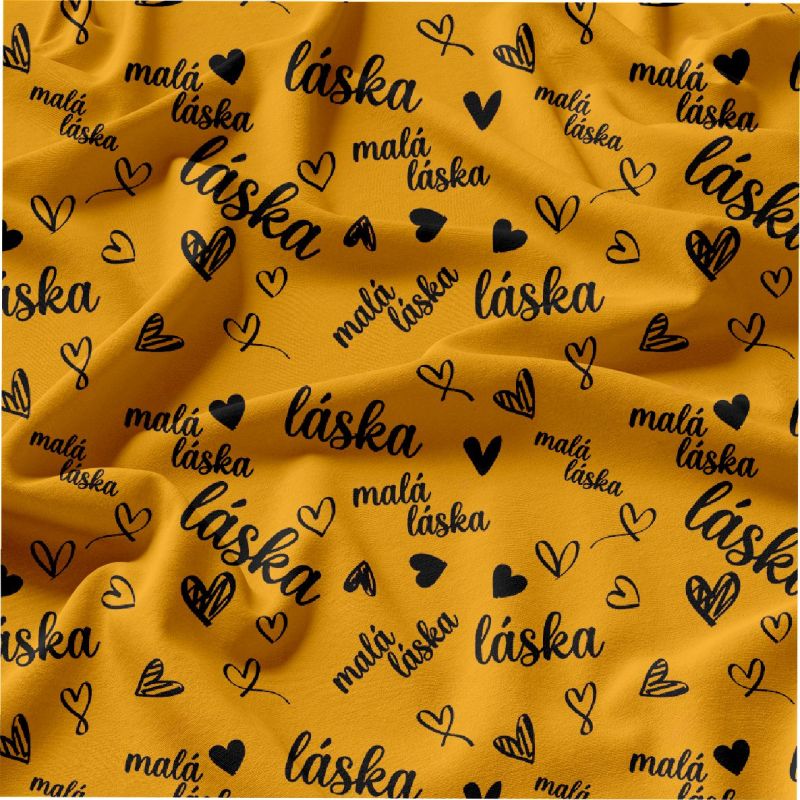 Jednobarevný tisk Malá láska - zimní softshell - varianty barev soft - atest pro děti