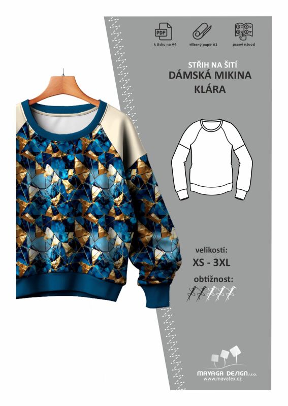 střih na dámskou mikinu