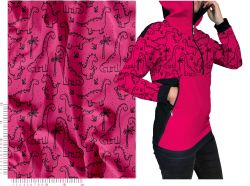 Jednobarevný tisk Dinosauři - zimní softshell - varianty barev | barva FLUO RŮŽOVÁ, č. 883 Jednobarevný tisk Dinosauři - zimní softshell - varianty barev | barva FLUO RŮŽOVÁ, č. 883