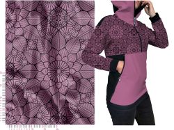 Jednobarevný tisk Mandaly - zimní softshell - varianty barev soft - atest pro děti