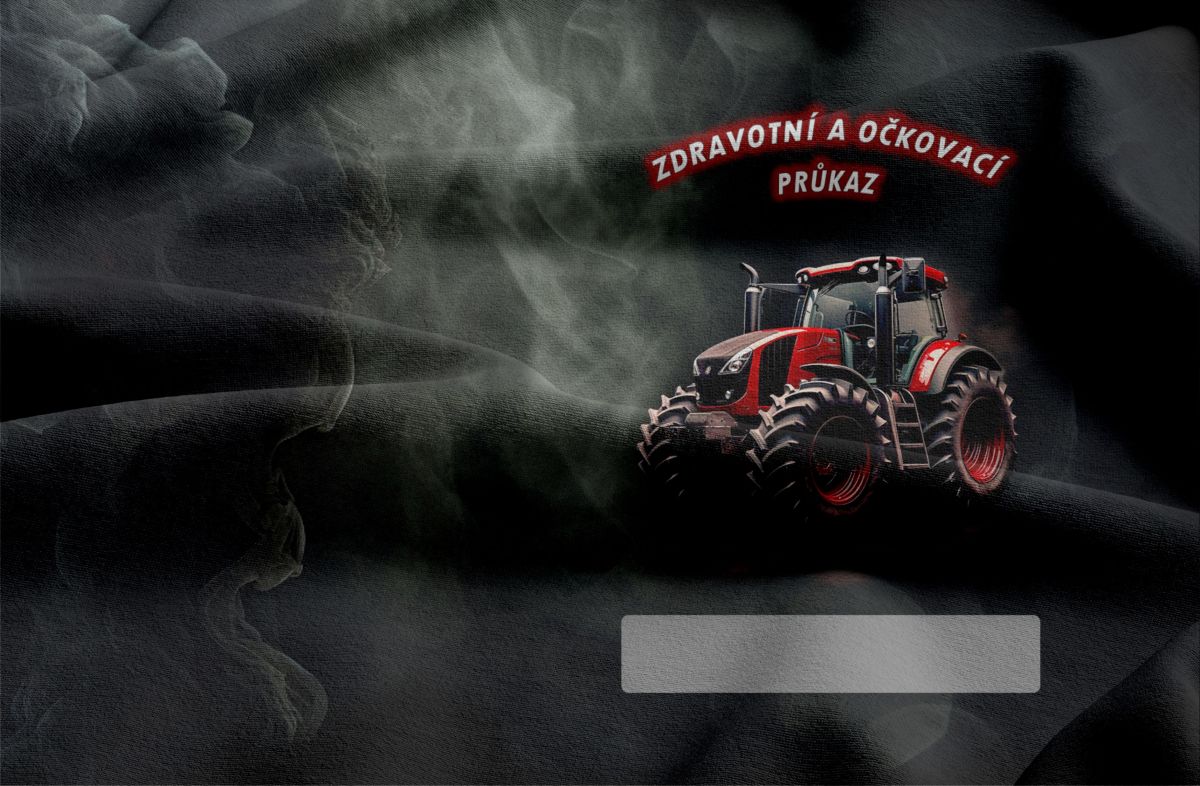 Panel na zdravotní průkaz Červený traktor 1ks ČESKÝ VÝROBEK