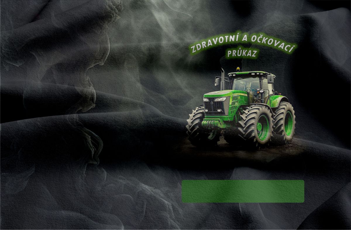 Panel na zdravotní průkaz Zelený traktor 1ks ČESKÝ VÝROBEK