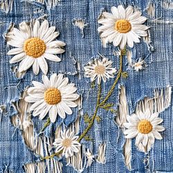 SAM1609 (Kopretiny na  denimu- materiálové varianty)
