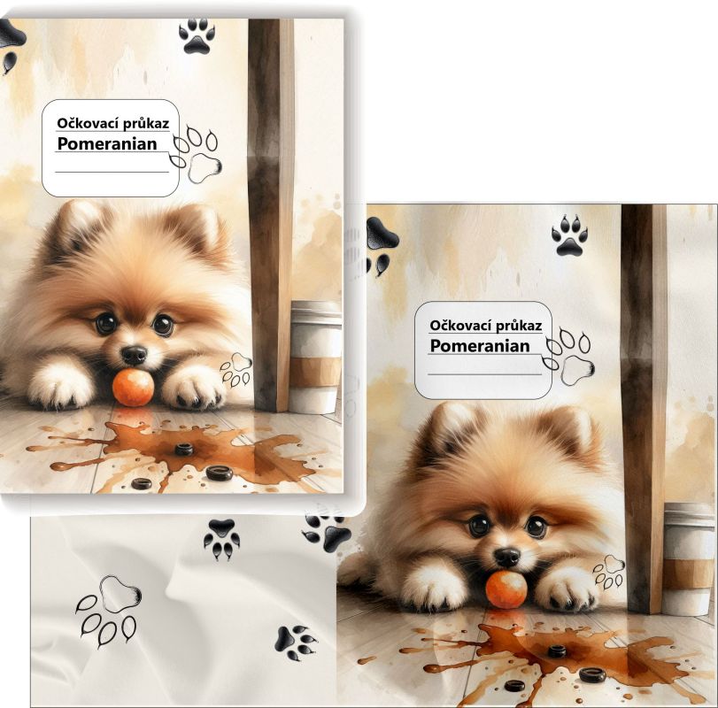 OBAL NA OČKOVACÍ PRŮKAZ Pomeranian ČESKÝ VÝROBEK