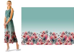 PANEL na šaty / triko/leginy - akvarelová louka červená- materiálové varianty mavaga design PANEL na šaty / triko/leginy - akvarelová louka červená- materiálové varianty mavaga design