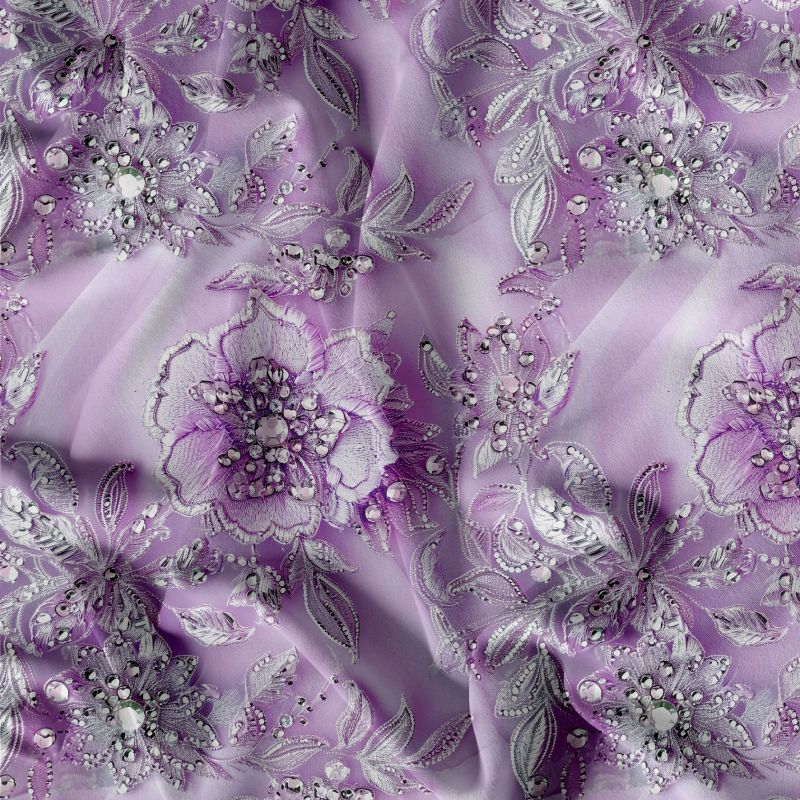 silky výšivka, silky tisk, látka vyšívané květy mavaga design