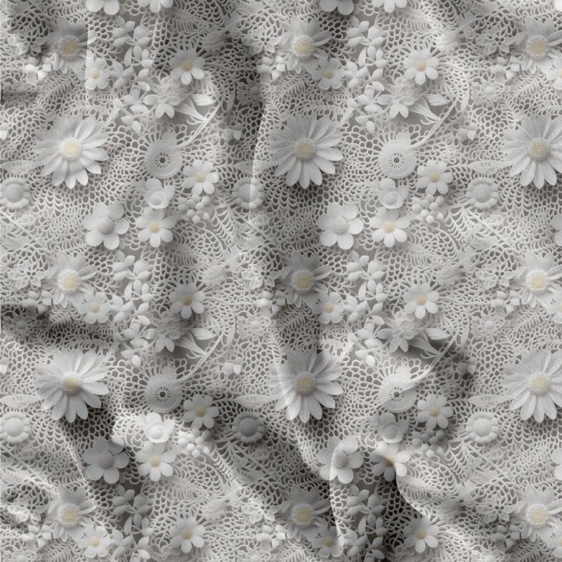 silky výšivka, silky tisk, látka vyšívané květy mavaga design