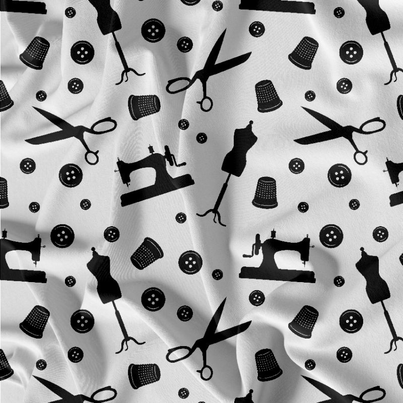Švadlenka bílá- materiálové varianty mavaga design