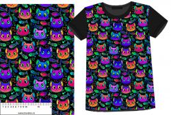 Teplákovina kočkY NEON- 250 gsm EU-úplety atest pro děti