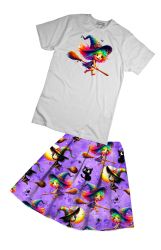 Látka čarodějnice fialová mavaga design