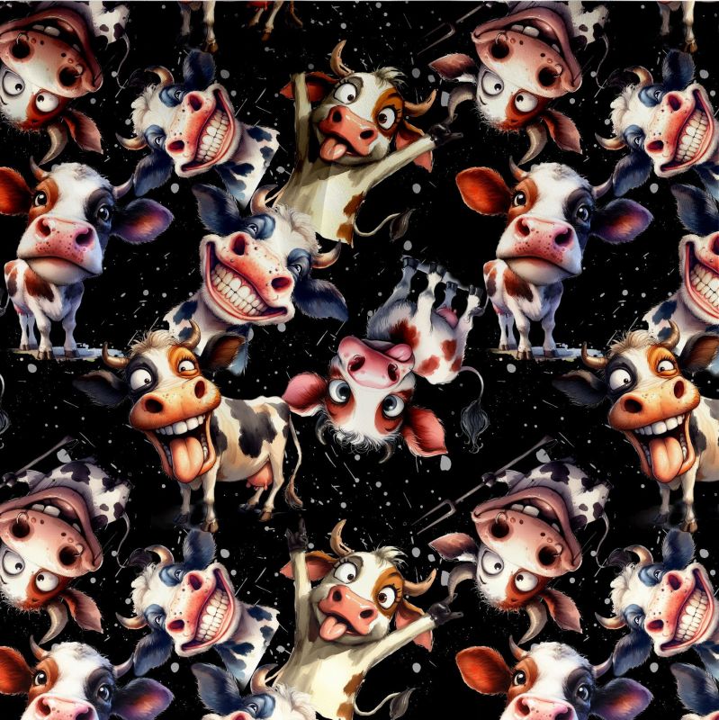 Látka kravičky, kočárkovina kravičky, úplet kravičky mavaga design