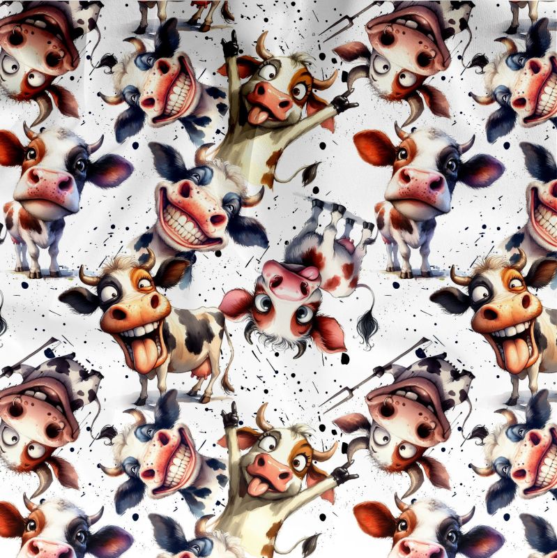 Látka kravičky, kočárkovina kravičky, úplet kravičky mavaga design