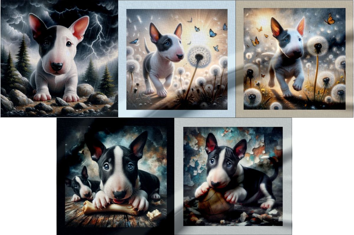 Panel malý -Anglický bullterrier -materiálové varianty ČESKÝ VÝROBEK