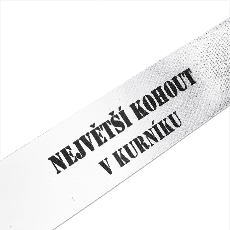 Našívací štítek - "NEJVĚTŠÍ KOHOUT" - varianty vyrobeno v EU