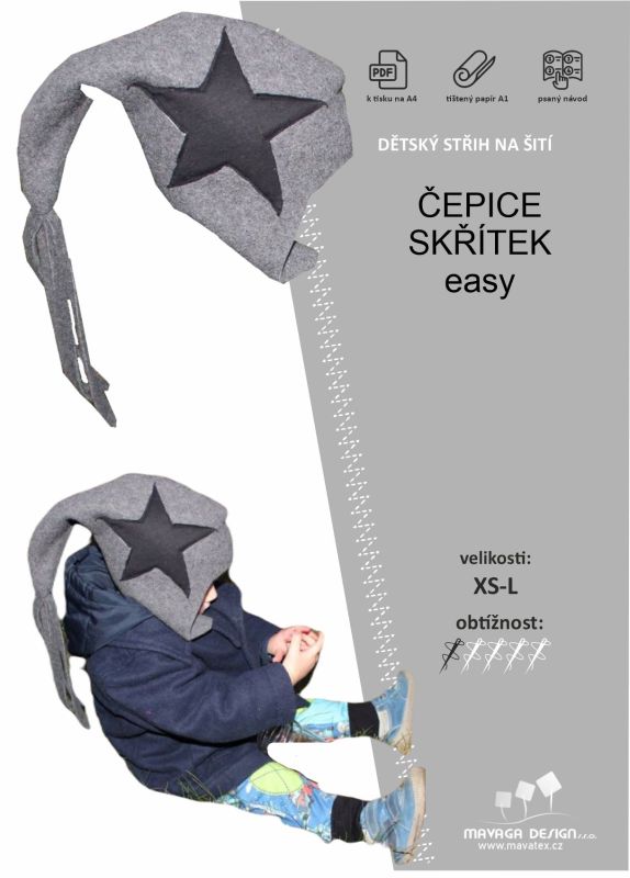 Elektronický střih Čepice skřítek v lese Mavatex