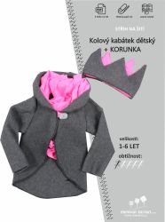 Papírový střih -Kolový jarní kabátek easy + korunka Mavatex